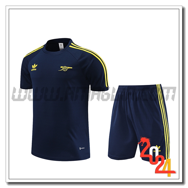 Kit Maglia Allenamento + Pantaloncini Arsenal Blu Scuro 2024 2025