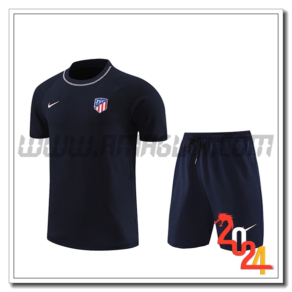 Kit Maglia Allenamento + Pantaloncini Atletico Madrid Nero 2024 2025