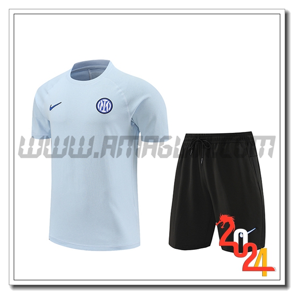 Kit Maglia Allenamento + Pantaloncini Inter Milan Blu 2024 2025