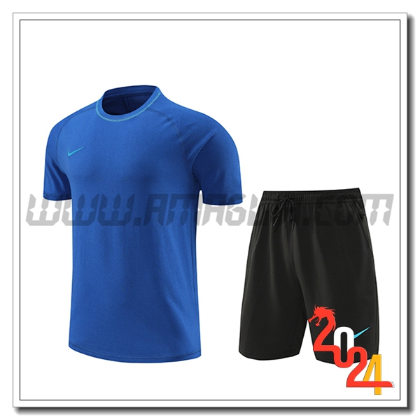 Kit Maglia Allenamento + Pantaloncini Nike Blu 2024 2025