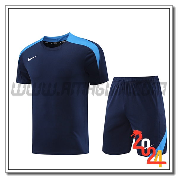 Kit Maglia Allenamento + Pantaloncini Nike blu navy 2024 2025