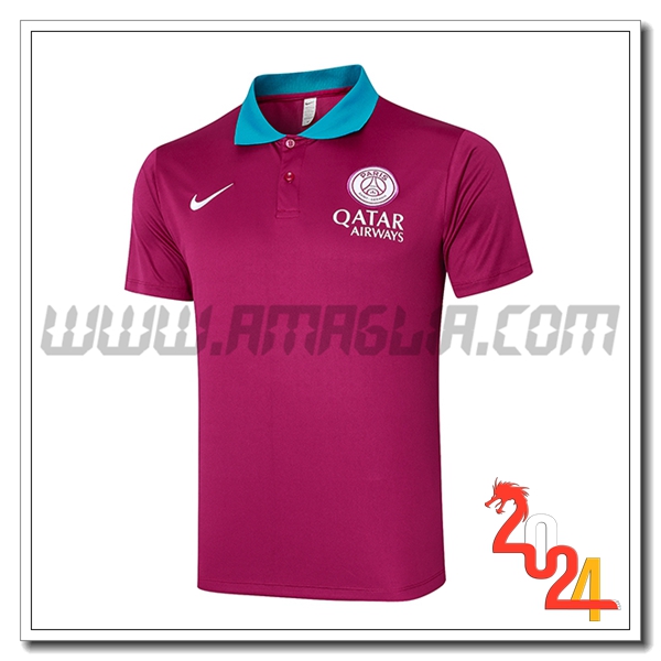 Maglia Polo PSG viola/Nero 2024 2025