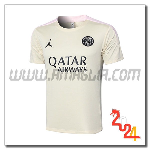 T Shirt Allenamento PSG Beige 2024 2025