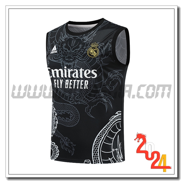 Canotta Allenamento Real Madrid Nero/Grigio/Bianco 2024 2025