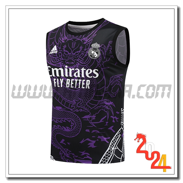 Canotta Allenamento Real Madrid viola/Nero 2024 2025