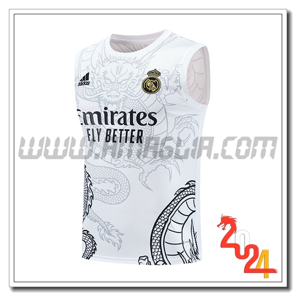 Canotta Allenamento Real Madrid Bianco/Nero 2024 2025