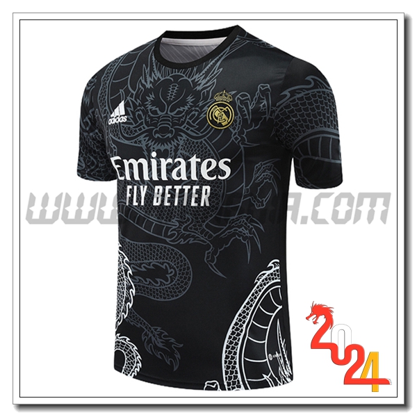 T Shirt Allenamento Real Madrid Nero/Grigio/Bianco 2024 2025