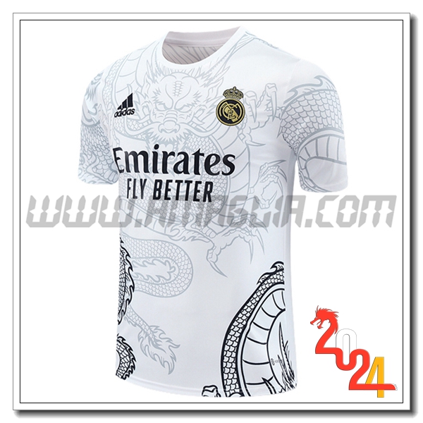 T Shirt Allenamento Real Madrid Bianco/Nero 2024 2025