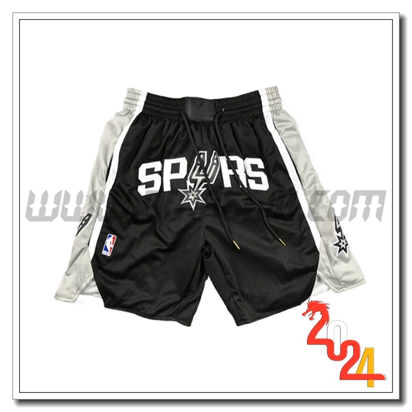 Pantaloncini NBA San Antonio Spurs 2024/25 Nero/Grigio/Bianco