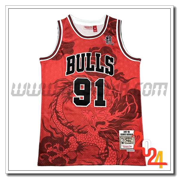 Maglia Chicago Bulls (RODMAN #91) 2024/25 Rosso