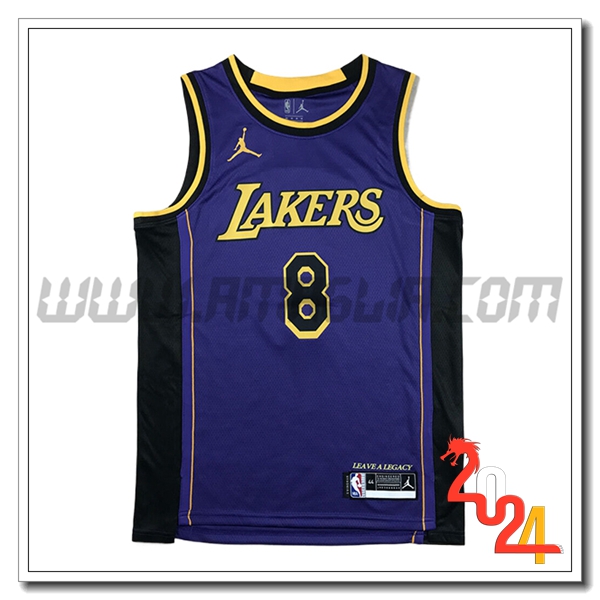 Maglia Los Angeles Lakers (BRYANT #8) 2024/25 viola/Nero/Giallo -02