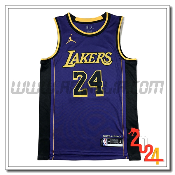 Maglia Los Angeles Lakers (BRYANT #24) 2024/25 viola/Nero/Giallo -02