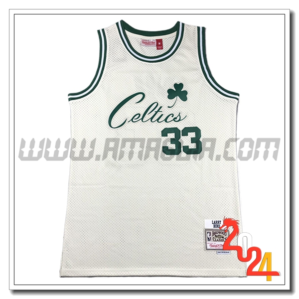 Maglia Boston Celtics (BIRD #33) 2024/25 Bianco/Verde -02
