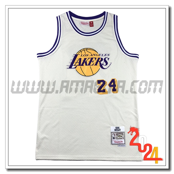 Maglia Los Angeles Lakers (BRYANT #24) 2024/25 Bianco/Giallo/viola
