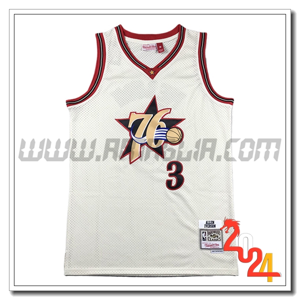 Maglia Philadelphia 76ers (IVERSON #3) 2024/25 Bianco