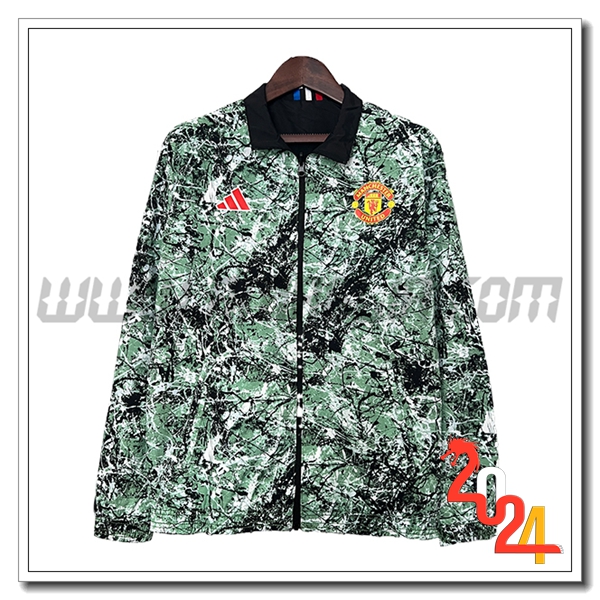 Giacca A Vento Manchester United Verde/Nero 2024 2025