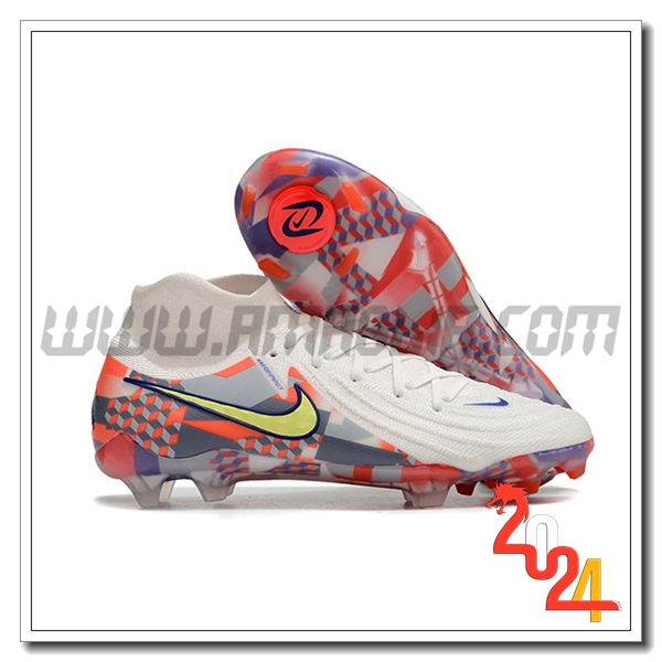 Nike Scarpe Calcio Phantom Luna Elite NU FG Bianco/Grigio/Arancia