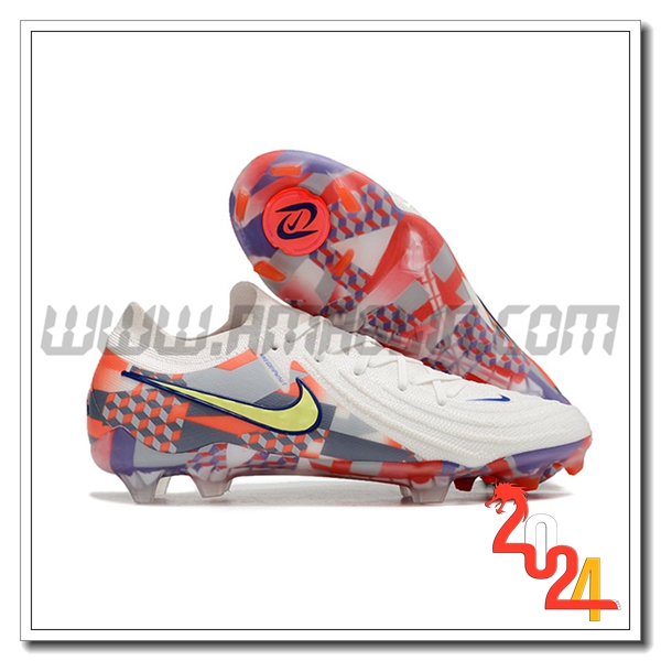 Nike Scarpe Calcio Phantom Luna Elite NU FG Bianco/Grigio/Arancia -02