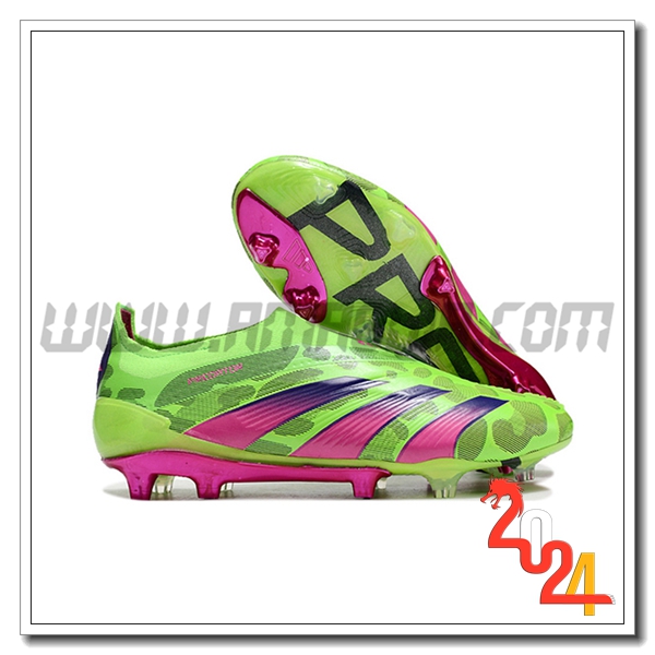 Adidas Scarpe Calcio PREDATOR ELITE LACELESS BOOTS FG Verde/viola/Grigio