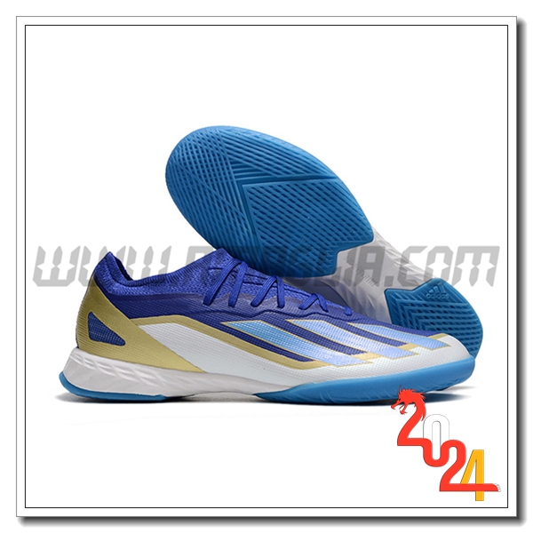 Adidas Scarpe Calcio X CRAZYFAST.1 IC BOOTS Bianco/Blu/Giallo