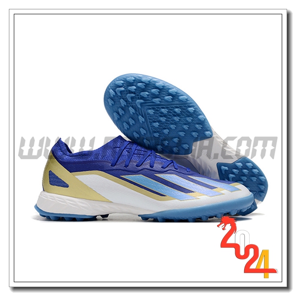 Adidas Scarpe Calcio X CRAZYFAST.1 TF BOOTS Bianco/Blu/Giallo