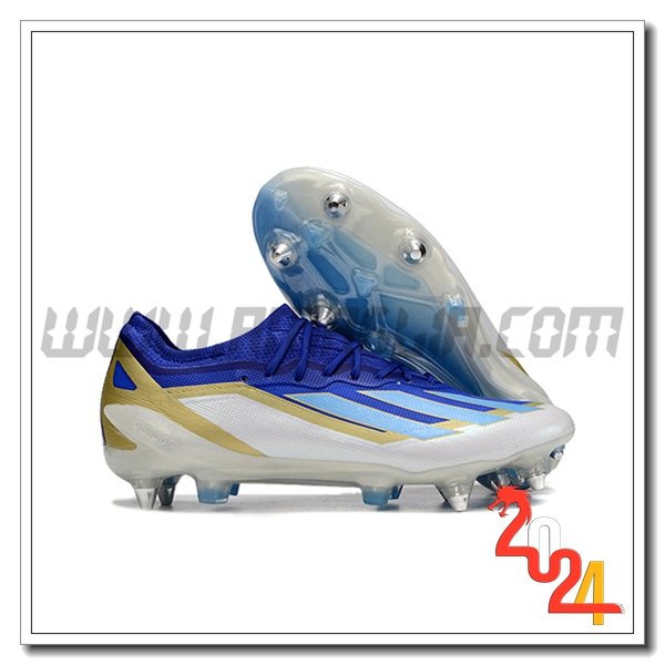 Adidas Scarpe Calcio X Crazyfast1 SG Bianco/Blu/Giallo -02
