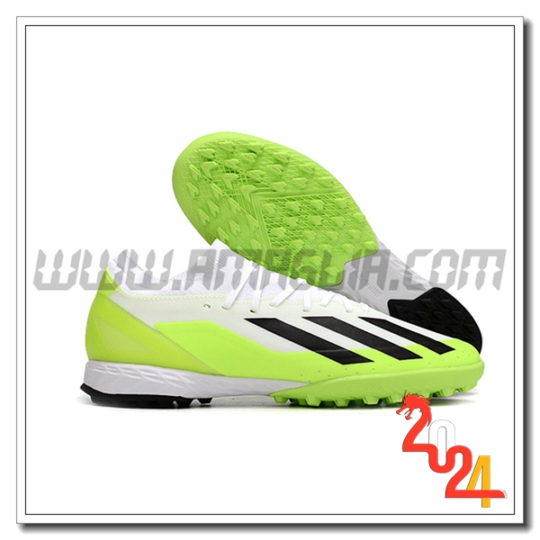 Adidas Scarpe Calcio X CRAZYFAST.3 TF BOOTS Bianco/Nero/Verde