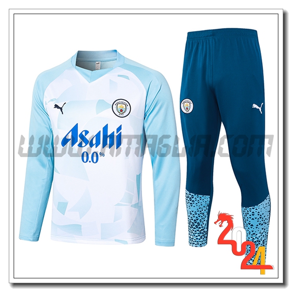 Tuta Allenamento Manchester City Bianco/Blu 2024 2025