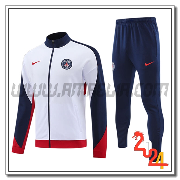 Tuta Allenamento Giacca PSG Bianco/Blu/Rosso 2024 2025