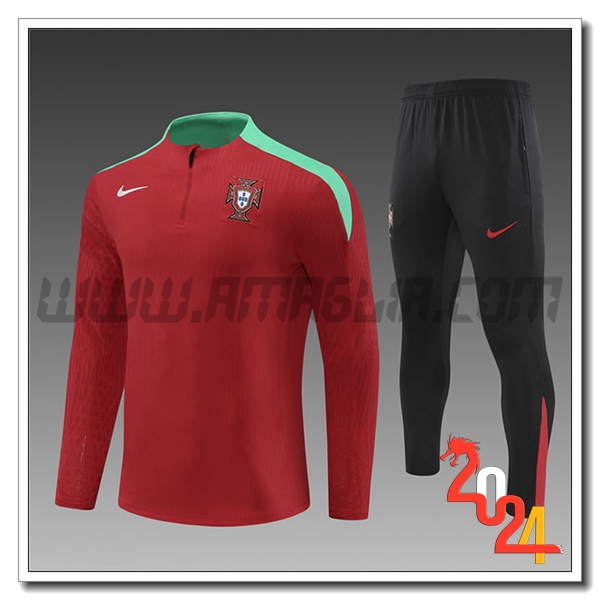 Tuta Allenamento Portogallo Bambino Rosso/Verde 2024 2025
