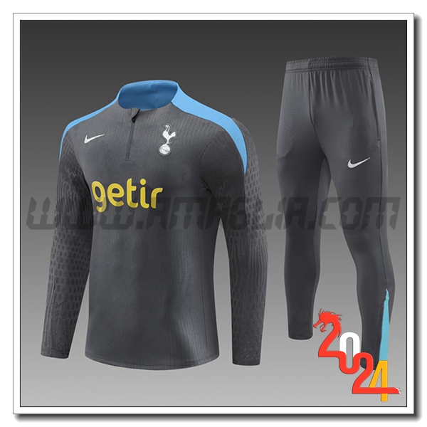 Tuta Allenamento Tottenham Hotspur Bambino Grigio Scuro 2024 2025
