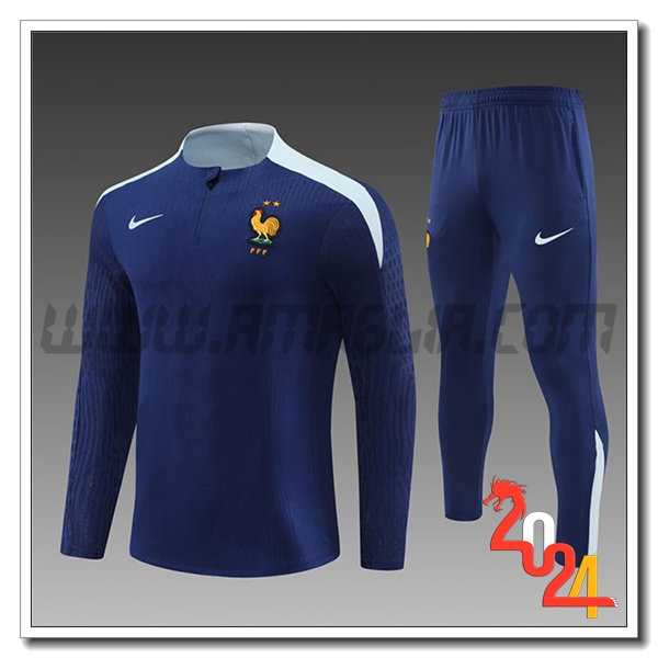 Tuta Allenamento Francia Bambino blu navy 2024 2025