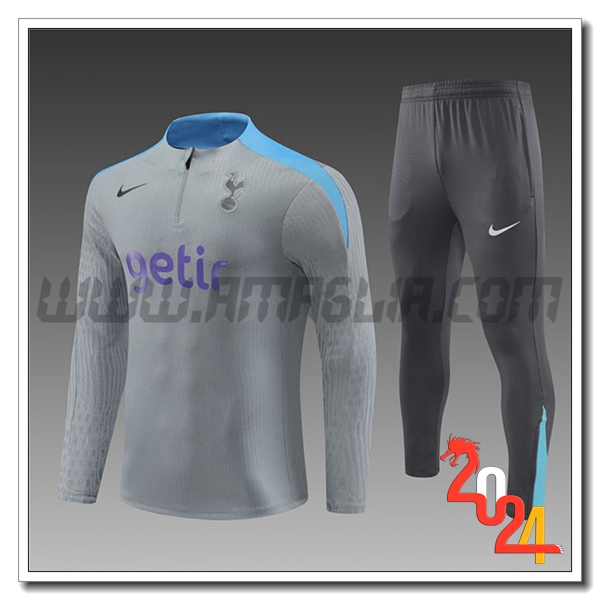 Tuta Allenamento Tottenham Hotspur Bambino Grigio Chiaro 2024 2025