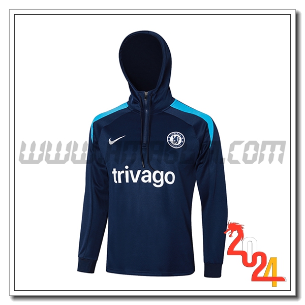 Giacca Con Cappuccio FC Chelsea Blu Scuro 2024 2025