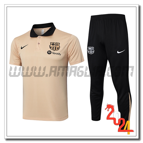 Kit Maglia Polo FC Barcellona Giallo/Nero 2024 2025