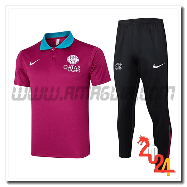 Kit Maglia Polo PSG viola 2024 2025