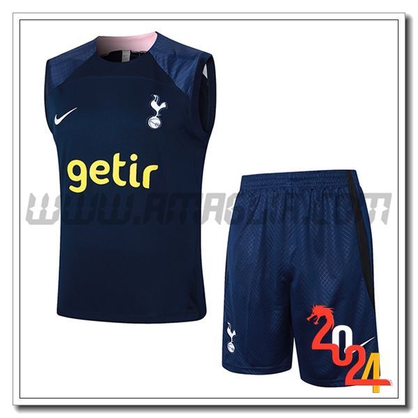 Kit Canotta Allenamento Tottenham Hotspur Blu Scuro 2024 2025