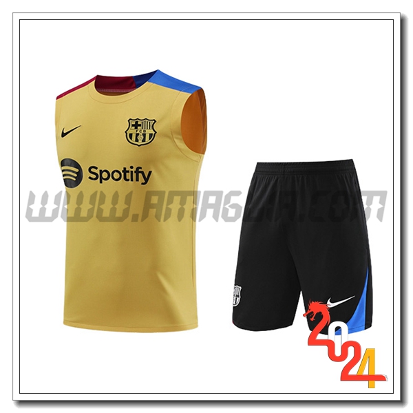 Kit Canotta Allenamento FC Barcellona Giallo/Blu/Rosso 2024 2025