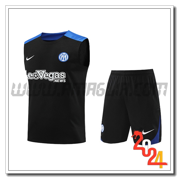 Kit Canotta Allenamento Inter Milan Nero/Blu 2024 2025