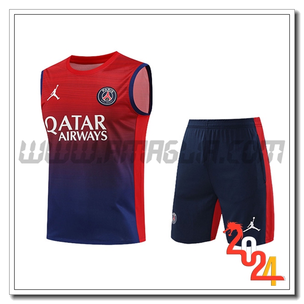 Kit Canotta Allenamento PSG Rosso/Blu 2024 2025