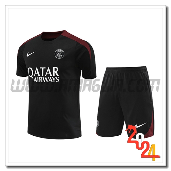 T Shirt Allenamento PSG Nero/Rosso 2024 2025