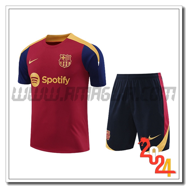 T Shirt Allenamento FC Barcellona Rosso/Giallo/Blu 2024 2025