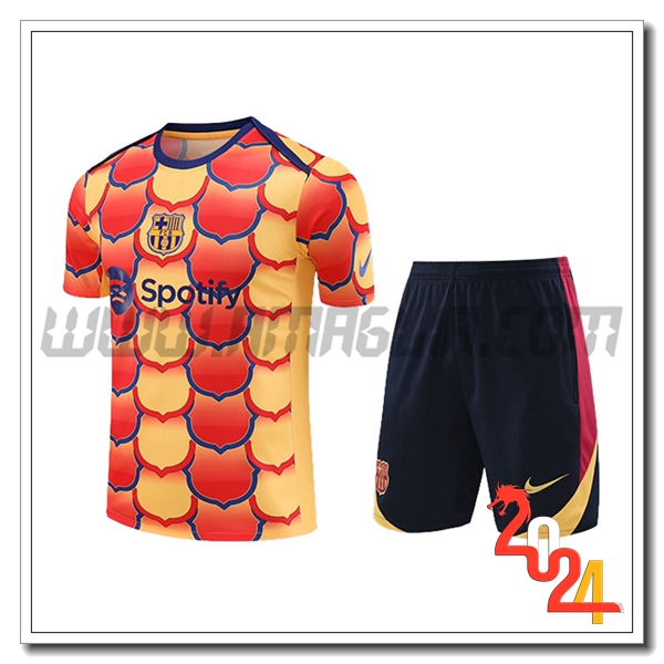T Shirt Allenamento FC Barcellona Arancia/Rosso 2024 2025