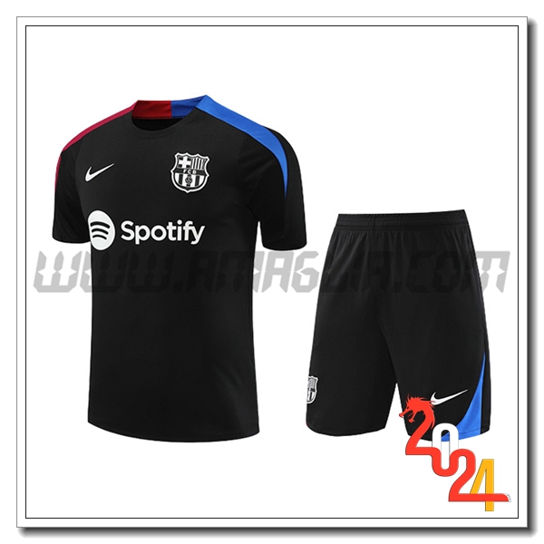 T Shirt Allenamento FC Barcellona Nero/Blu/Rosso 2024 2025