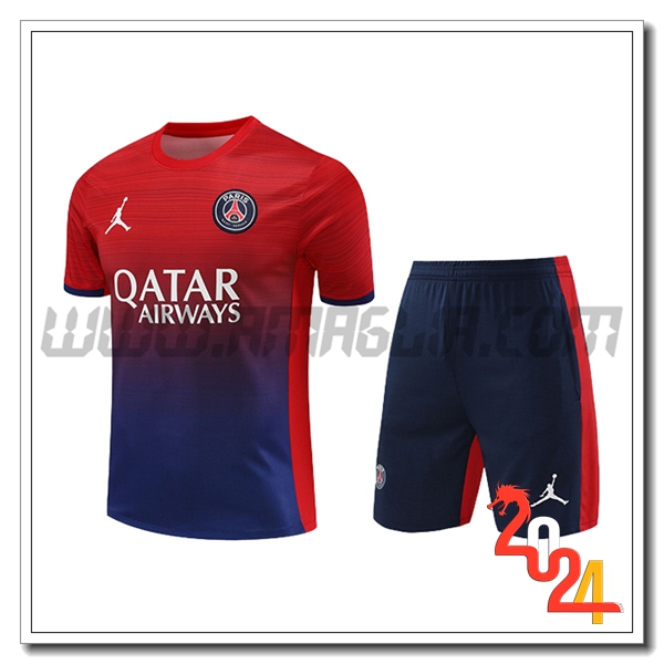 T Shirt Allenamento PSG Rosso/Blu 2024 2025