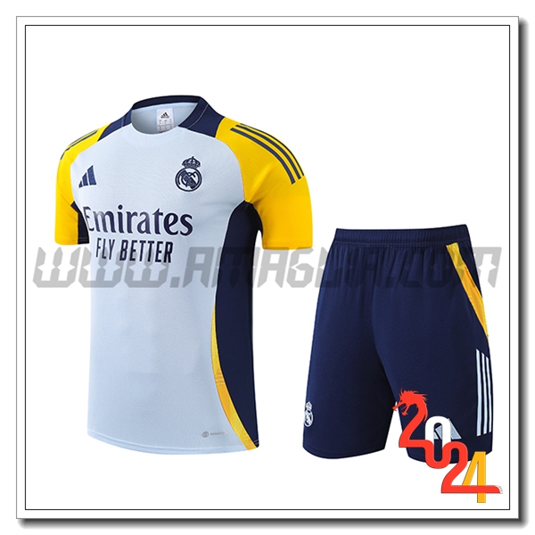 T Shirt Allenamento Real Madrid Bianco/Blu/Giallo 2024 2025