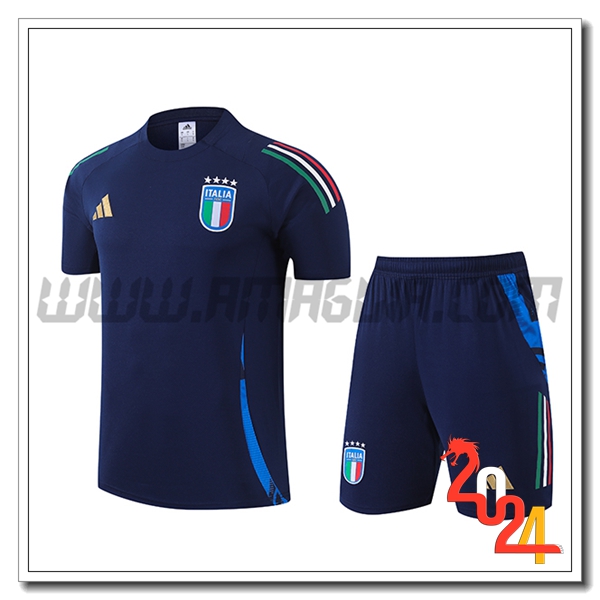 T Shirt Allenamento Italia blu navy 2024 2025