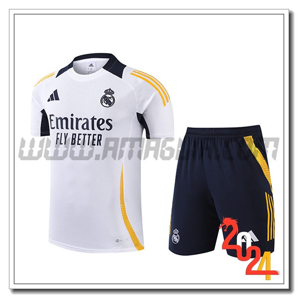 T Shirt Allenamento Real Madrid Bianco/Nero/Giallo 2024 2025