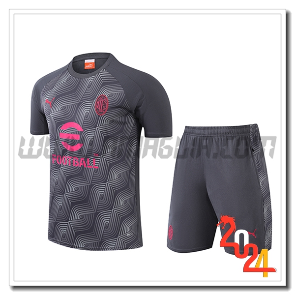 T Shirt Allenamento AC Milan Grigio/Rosa 2024 2025