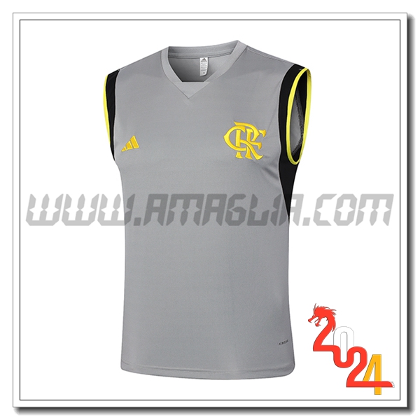 Canotta Allenamento Flamengo Grigio/Nero/Giallo 2024 2025